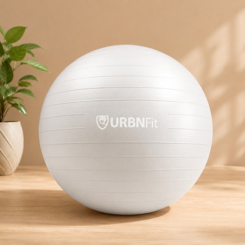NWT URBNFit Anti-Burst Exercise Ball, Yoga Stability Ball with Pump -White 26''